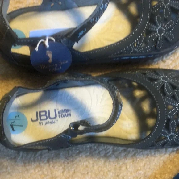 JBU Black Sandals with Adjustable Strap and Cushioned Sole - Picture 6 of 8